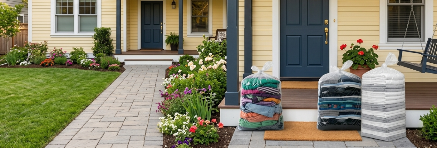 Home Delivery To A Yellow Home With Navy Door 1400X474